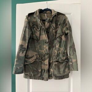 Free People Camouflage Utility Jacket